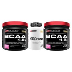 KIT 2x BCAA Powder 4.5 250g Uva + 1x  Creatina 100g - Bodybuilders-Unissex