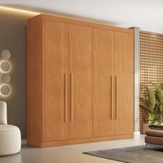 Guarda Roupa Casal 4 Portas 3 Gavetas 100% MDF Roma Cinamomo - Conquis