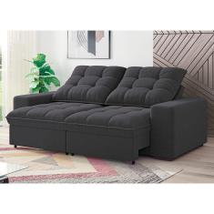 Sofá 3 Lugares Linoforte Benetton Retrátil e Reclinável, Revestido em Tecido Suede - 200cm de Largura