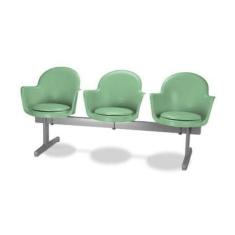 Cadeira Em Longarina 3 Lugares Polipropileno Moon Verde