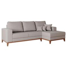 Sofá 4 lugares belgrado com chaise direito linho cru 250 cm
