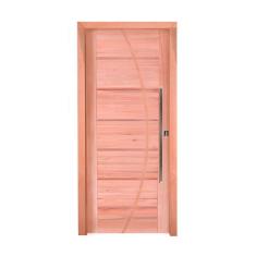 Kit Porta de Madeira Pivotante Lado Esquerdo 214x107cm Batente 12cm PE33 com Friso Belissima Esel