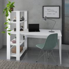 Escrivaninha Artely Match com 3 Prateleiras, Espaço para Impressora e Nicho - 120cm de largura