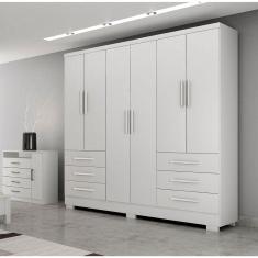 Guarda Roupa Casal 6 Portas 6 Gavetas Dakar Novo Horizonte Branco