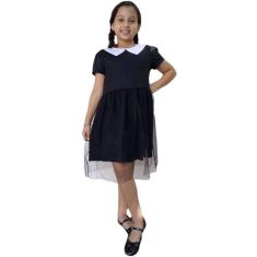 Vestido Infantil Com Tule Temático Fantasia Halloween