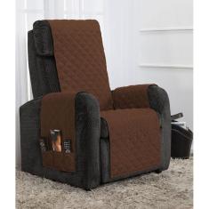 Capa De Sofá 1 Lugar Classic Face Única 50Cm Assento - Cáqui