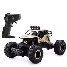 Carrinho De Controle Remoto 4x4 Monster Truck Rock Crawler 4WD Hight Speed Brush Off-Road Truggy + Bateria Extra (Dourado)