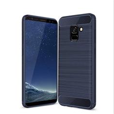 Capa para Samsung Galaxy A3 2018, capa de material de fibra de carbono, macia, antiderrapante, antiimpressões digitais, capa totalmente protetora para Samsung Galaxy A3 2018