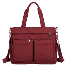 Bolsa Grande Feminina Sacola Alça De Ombro Moderna Com Ziper Trabalho Passeio Faculdade (VERMELHO)
