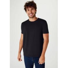 Camiseta Básica Masculina Manga Curta Slim - Hering, P, Preto
