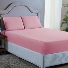 Jogo Lençol Cama Box Casal com Elástico e Fronha 400 Fios 03 Peças  - 
