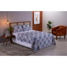 Jogo de Cama Casal King 4 Peças Micropercal 400 Fios Com 2 Fronhas e L