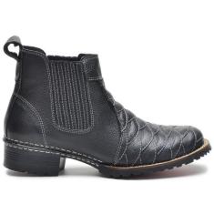 Bota Escamada Masculina Texana Em Couro Floter - CLA-CLE, Preto, 42