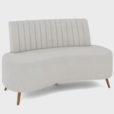 Sofá Chaise Living 2 Lugares 135cm Para Sala Cayman K01 Bouclê Creme - Lyam Decor