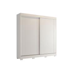 Guarda Roupa Solteiro 2 Portas de Correr e 3 Gavetas c/ Pés Ilhéus Branco - Panan