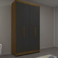 Guarda Roupa Eucamoveis Genova 4 Portas 2 Gavetas Freijo/nero