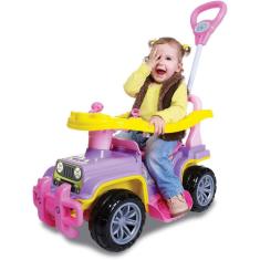 Quadriciclo Infantil de passeio com empurrador aro protetor com apoio de pés Menina Maral
