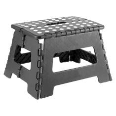 Banqueta Dobrável Multiuso De Plástico 22Cm Com Alça Preto