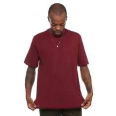 Camiseta Vermelho Bordô Masculina Di Nuevo 100% Algodão, Vinho, XXG