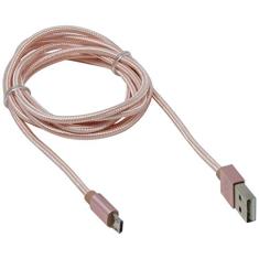 Cabo micro USB 1,5m ponta de alumínio, Xtrax, Rosé gold