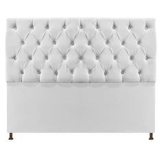 Cabeceira Sofia 195cm King Size Suede Branco