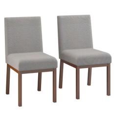 Conjunto com 2 Cadeiras Sofia I Cinza e Castanho