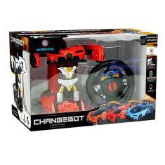 Carrinho De Controle Remoto Change Bot Robo Vermelho
