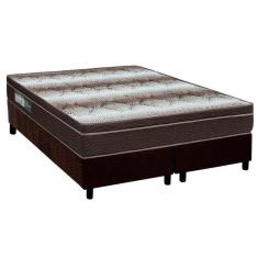 Cama Box Queen: Colchão Ortopédico Ortobom Light Ortopillow + Base CRC Suede Brown(158x198)