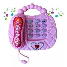 Brinquedo Infantil Telefone Musical Sons Rosa Luzes Criança Bebe