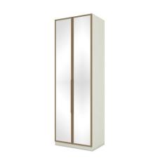 Guarda Roupa Seletto 2 Portas Espelho Cabideiro Henn, Areia HP com Jeq