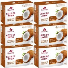 6UN Sabonete Vegetal Leite De Aveia Oleo De Coco 90g Davene
