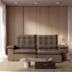 Sofá Retrátil Reclinavel 190cm Luxor Marrom