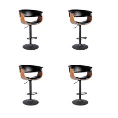 Kit 4 Banquetas Betim Preta PU Base Disco Preta - Rivatti