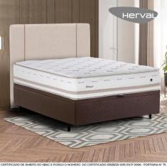 Cama Box Baú com Cabeceira Casal Édez Irland, 78x138x188 cm, Molas Ens