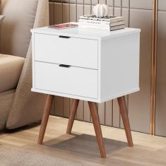 Mesa De Cabeceira 2 Gavetas Geraldine Branco