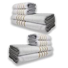 2 Jogos De 4 Toalhas 4 Banho 4 Rosto Montreal 100% Algodão Branco - To