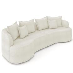 Sofá 4 Lugares 250cm Orgânico Quito Z08 Boucle Areia - Mpozenato