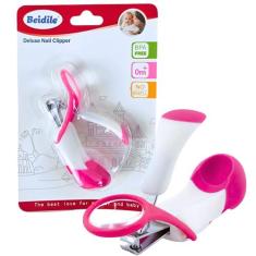 Cortador de Unhas Infantil Bebe Rosa C/ Lupa - Castela - CASTELA BRASI