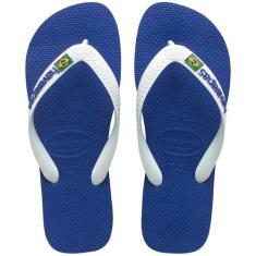 Chinelo Havaianas Brasil Logo - Azul, 45/46