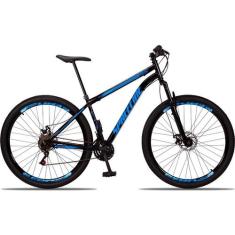 Bicicleta 29 Spaceline Vênus Aço 21 Marchas Freio a Disco com Suspensã