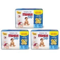 Fralda Turma da Mônica Baby Giga Tamanho G - 3 unidades - Pacotes com 
