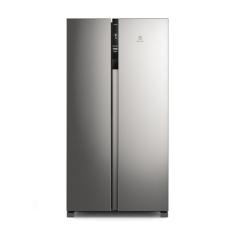 Geladeira Electrolux Frost Free Inverter 440L Efficient com AutoSense Side by Side cor Inox Look (IS4S)