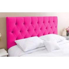 Cabeceira Casal 138  - Bello Box - Capitonê Sintético Rosa Pink Sem Strass