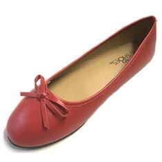 Sapatilha feminina bailarina com laço Shoes 18, Vermelho, 7.5