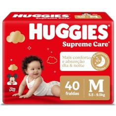 Huggies Supreme Care M - Fraldas, Tamanho M (5,5 a 9,5 kg)2, 40 Unidades