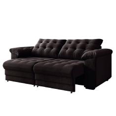 Sofá Retrátil e Reclinável Bipartido 3 Lugares 2,30m Suede Veludo Coliseu Selmer