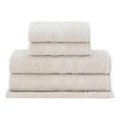 Jogo Toalha De Banho 5 Peças 100% Algodão Vanilla Bege Buddemeyer