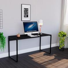 Mesa Escritório Reta 120cm Martinucci Iron IRMR1260PPP Home Office Pre