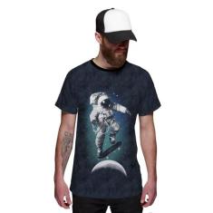 Camiseta Astronauta Skatista do Espaço - Di Nuevo, Azul, XXG