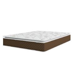 Colchão Casal Molas Ensacadas Pillow Top Martino 138x188x25cm Marrom/Branco Umaflex - Suporta até 12